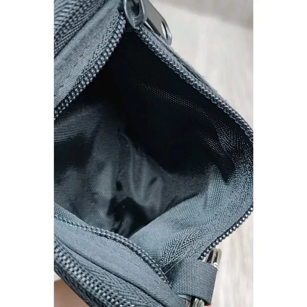 Buxton Wallet ID‎ Card Leather Black compact minimalist Zip Pouch